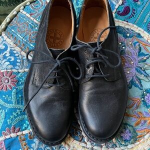Fiorentini + Baker Black Leather Women's 706 lace up Oxford shoes 38 new